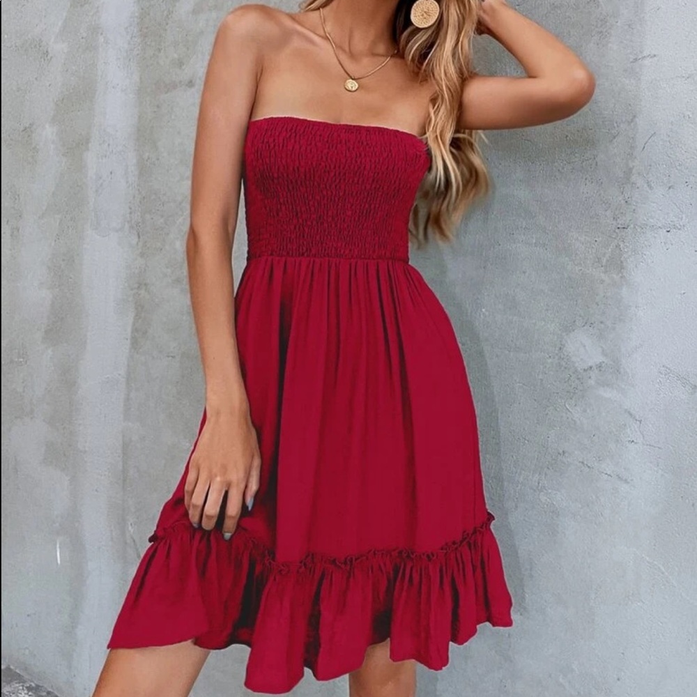 Boho shirred tube dress